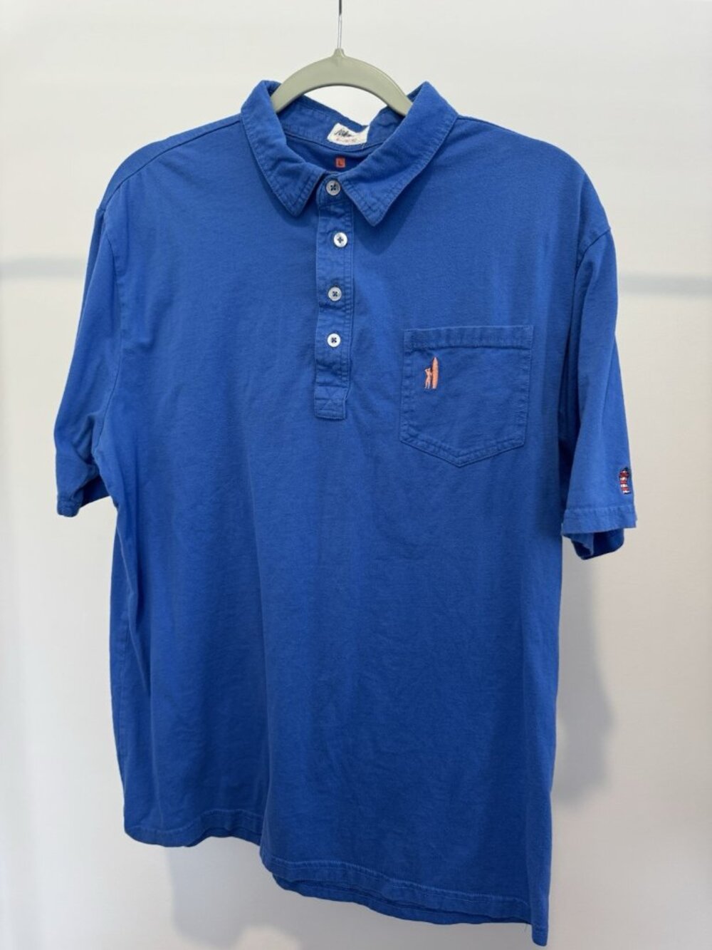Johnnie-O Golf Polo Men's Large Blue Performance Stretch Coastal Prep